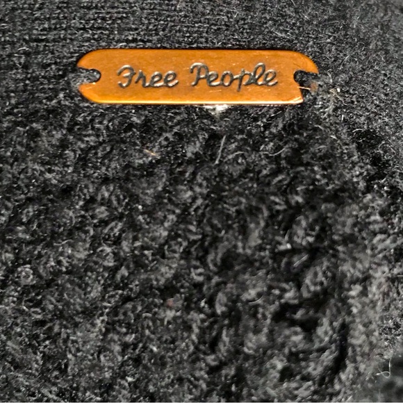 Free People Cozy Ribbed Knit Turtleneck Sweater - Black L - Picture 6 of 7